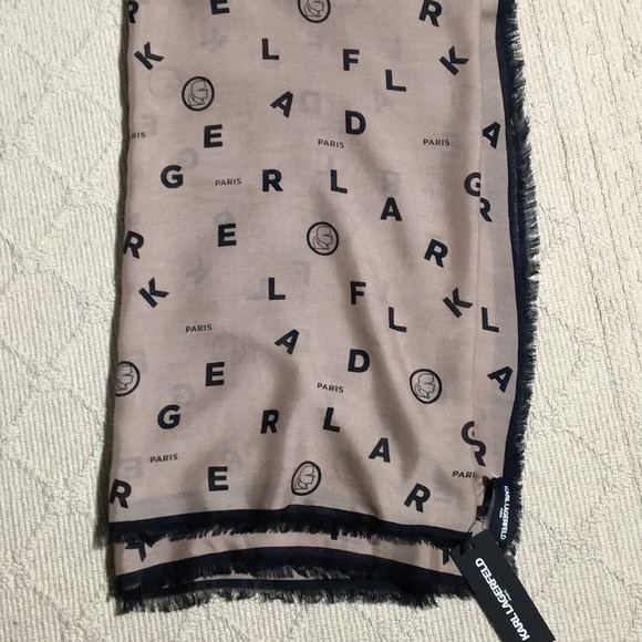 Karl Lagerfeld Accessories - 🌟Karl Lagerfeld taupe scarf/black letters